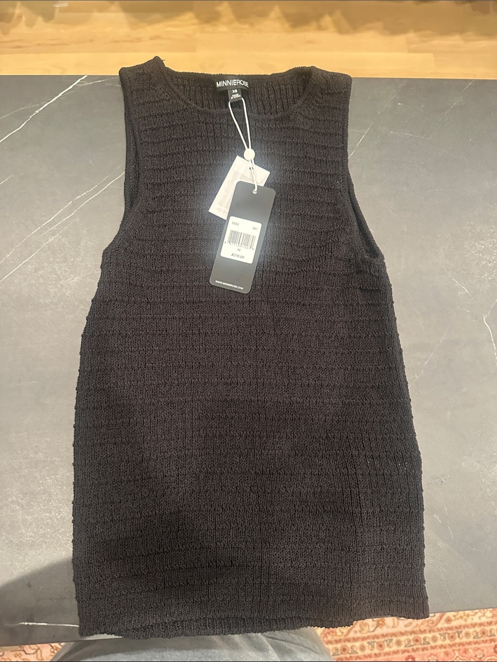 Minnie Rose Black Sleeveless Knit Tank